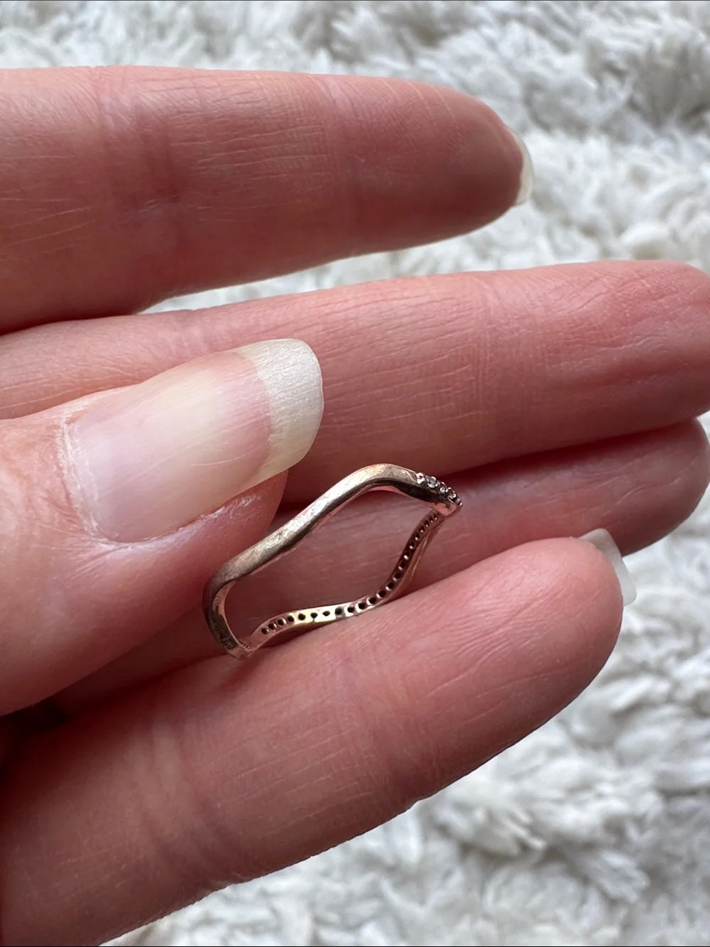 Sterling Plated Wave Ring